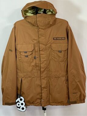 686 Men's Smarty Brown Hooded Snowboarding Jacket. Size Medium